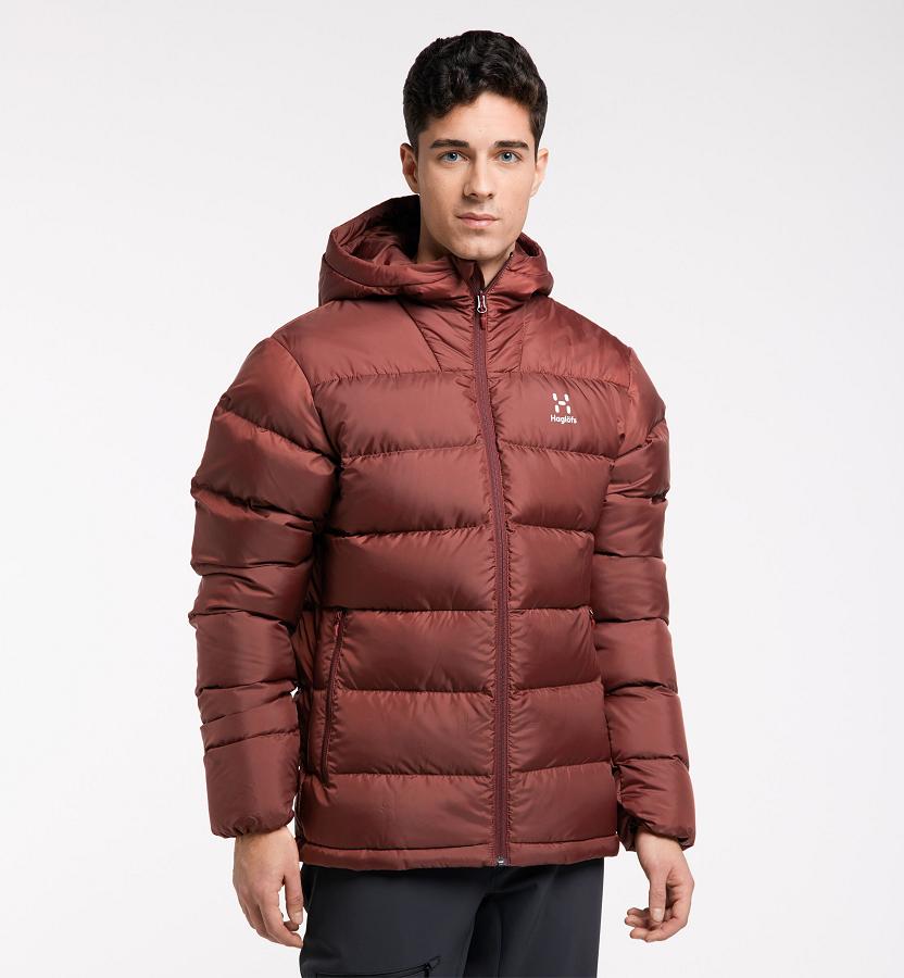 Haglöfs Mens Bield Down Jacket Red New Zealand 58702QEDS